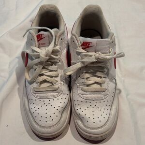 Nike Court Vision White and Red Sneakers